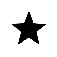 Bold Black Star on Clean White Background Image