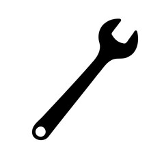 A Symbolic Wrench in Silhouette on White Space