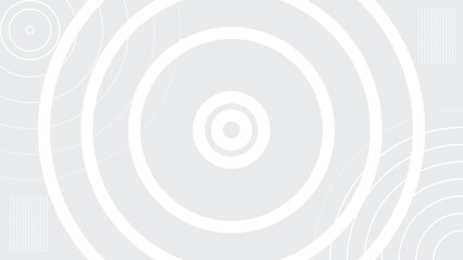 This image features a soft, light gray background with multiple layers of concentric white circles.