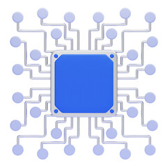 Fototapeta premium PNG 3D quantum computing Icon Isolated on a White Background