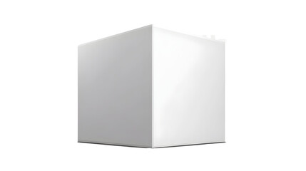 3D White Cube Isolated On A Transparent Background Geometric Shape Design