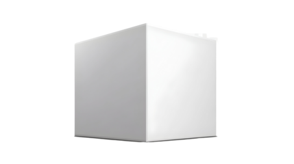 3D White Cube Isolated On A Transparent Background Geometric Shape Design