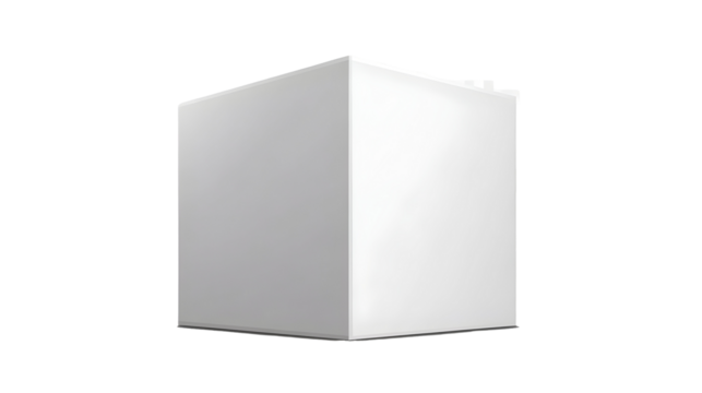 3D White Cube Isolated On A Transparent Background Geometric Shape Design