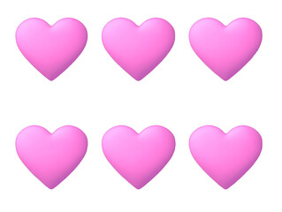 3d Rendered Pink Hearts Illustration On Transparent Background Symbols Of Love
