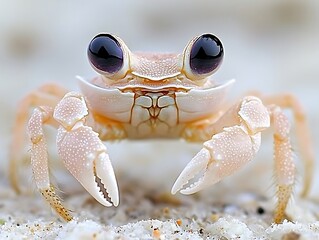 Tiny Crab Close Up on Beach