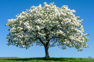 Fototapeta premium Radiant Blossoms: Embracing the Cycles of Nature's Ever-Beautiful Tree