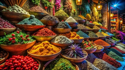 Colorful Spice Market Display