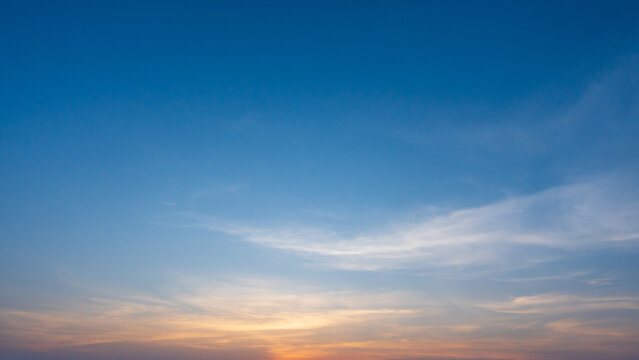 Blue sky with soft cloud on sunrise time. - Powered by Adobe