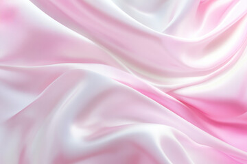 Obraz premium Soft Pink and White Satin Fabric with Gentle Drapes and Creases