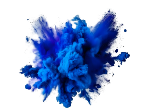 Abstract Blue Smoke Explosion Isolated Background Illustration Art