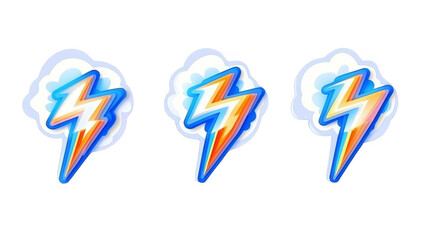 Obraz premium Abstract Illustration of Lightning Bolt on White Cloud with Transparent Background