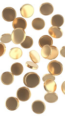 Obraz premium Abstract Gold Coins Illustration On Isolated Transparent Background