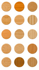 Abstract Photo of Wooden Circular Textures with Transparent Background