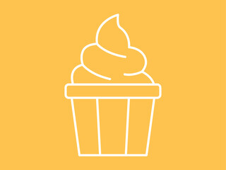Ice Cream Cup icon. Summer vector icon concept. Simple vector line icon.icon