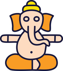 Obraz premium Oil painting artistic image of ganesha idol in his iconic pose