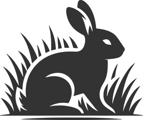 Obraz premium Rabbit vector silhouette