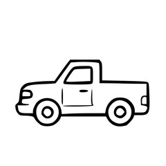 Fototapeta premium Hand-Drawn Pickup Truck Illustration