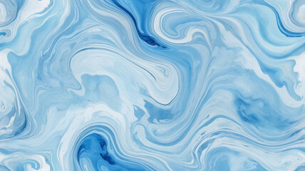 Fototapeta premium Blue marble acrylic seamless pattern, water texture, watercolor marble background. 
