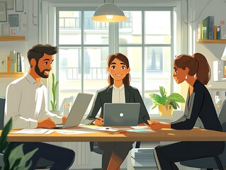 business team working together