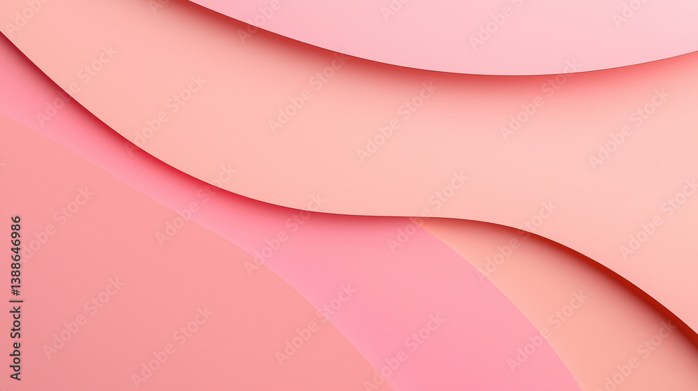 Aufkleber abstract pink paper curves creating smooth lines and shadows