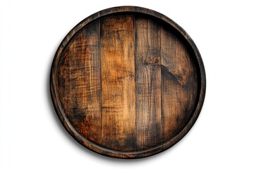 wooden plate isolated on white background