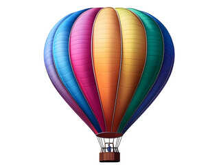 Fototapeta premium Colorful Hot Air Balloon Illustration Isolated On Black Background Sky Adventure