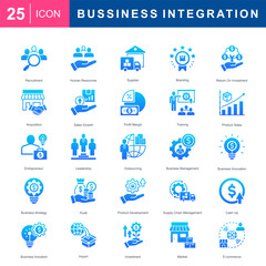 Bussiness System Integration Icon Set 