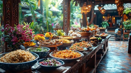 Fototapeta premium Asian Buffet Restaurant Interior
