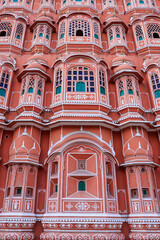Obraz premium View of exterior architecture of Hawa Mahal in Jaipur, Also known as Palace of the winds