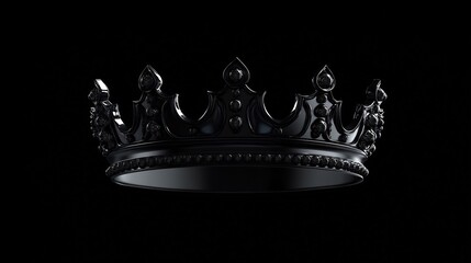 Transparent background five point black crown icon perfect for a logotype or regal branding