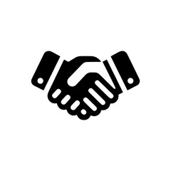 Business collaboration handshake icon with transparent background