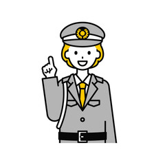 上半身のポーズ_シンプルな警備員の女性03