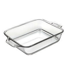 A Modern Rectangular Glass Baking Dish with Polished Isolated on Transparent Background