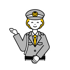上半身のポーズ_シンプルな警備員の女性20