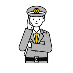 上半身のポーズ_シンプルな警備員の男性12