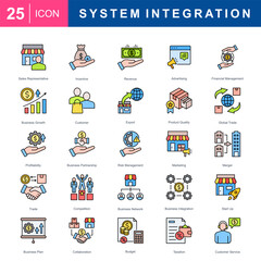 Bussiness System Integration Icon Set 