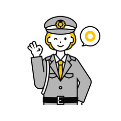 上半身のポーズ_シンプルな警備員の女性08