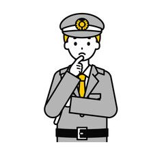 上半身のポーズ_シンプルな警備員の男性13