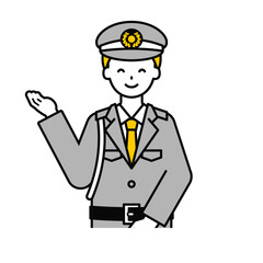 上半身のポーズ_シンプルな警備員の男性20