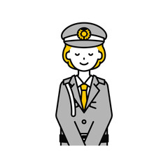 上半身のポーズ_シンプルな警備員の女性18