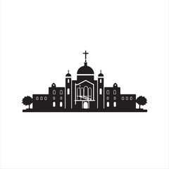 Fototapeta premium Elegant two-dimensional Corpus Christi silhouette vector art. The design employs a modern flat design aesthetic with a classic black and white color scheme on a white background
