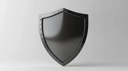 Cyber security safety shield in minimalistic style. 3d vector illustration. white background