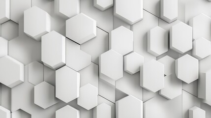 Abstract white and grey geometric wallpaper with seamless cube patterns creating a modern and minimalist architectural aesthetic