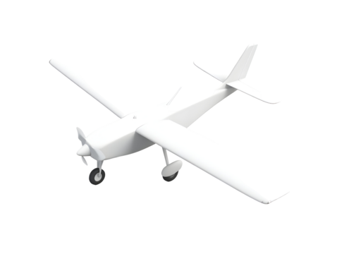 Isolated 3D White Airplane Illustration On Transparent Background