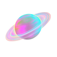 Obraz premium Vibrant Pastel Planet on Transparent Backdrop