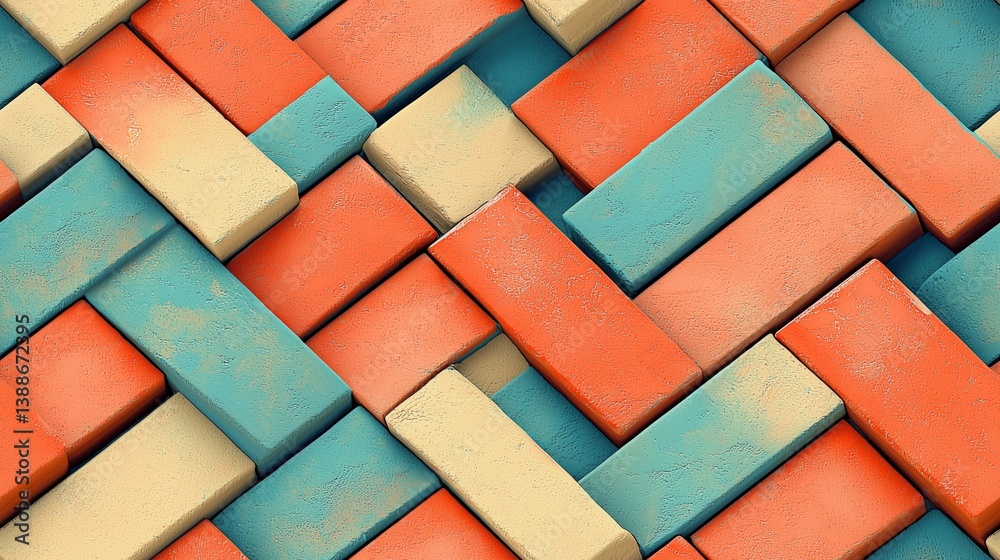 Poster clean diagonal pattern of aligned rectangles in vibrant colors
