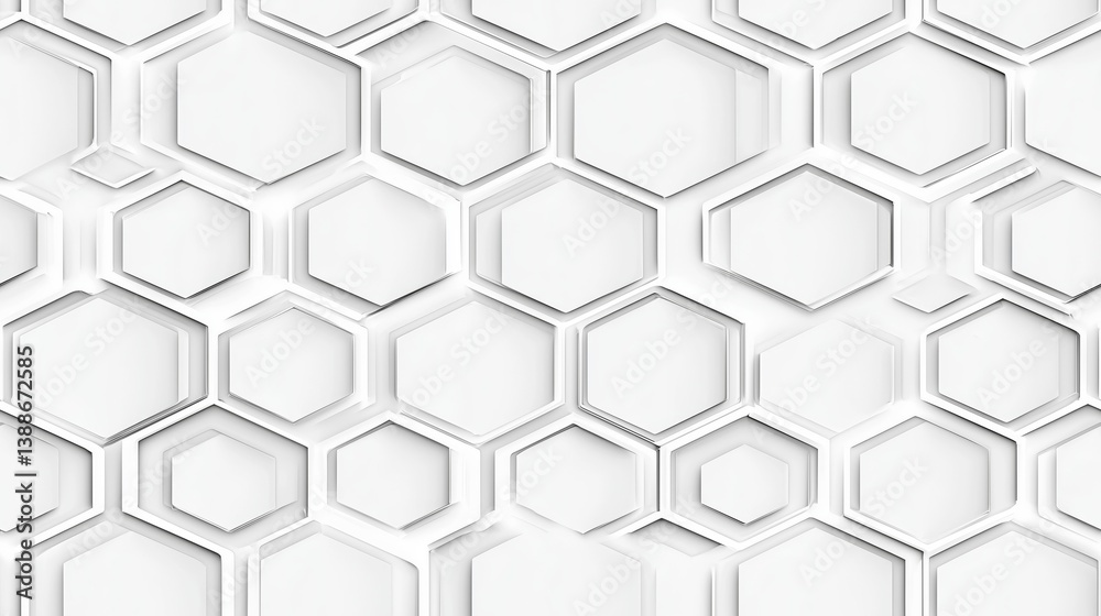 Poster clean geometric tile wallpaper with intersecting hexagonal patterns