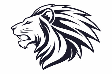 lion head logo icon silhouette vector illustration
