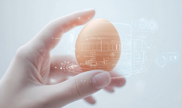 Creative conceptual illustrations of eggs, chickens