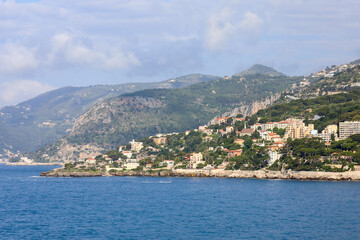 Cap-d'Ail, France on May 23, 2024: View of Cap-'Ail from the sea.